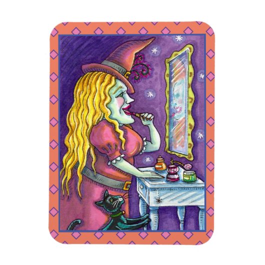 WITCH LIPSTICK, PERFUME & NAIL POLISH, FUNNY NIEDL MAGNET (Vertikal)