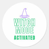 WITCH MODE ACTIVATED – Neon Glow Sticker (Vorderseite)
