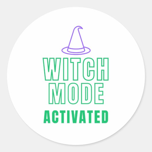 WITCH MODE ACTIVATED – Neon Glow Sticker (Vorderseite)