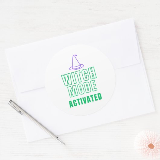 WITCH MODE ACTIVATED – Neon Glow Sticker (Umschlag)