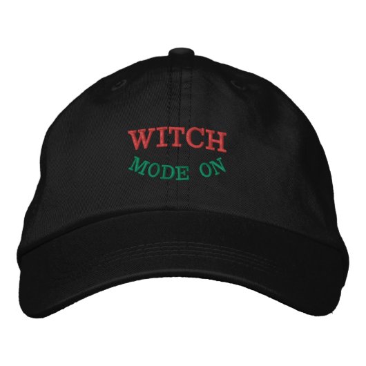 WITCH MODE ON Custom Text Premium Quality-Hat Bold Bestickte Baseballkappe (Vorderseite)