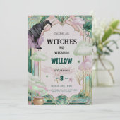 Witch Musical Birthday Invitation Magical Canva Einladung (Stehend Vorderseite)
