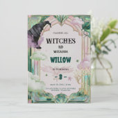 Witch Musical Birthday Invitation Magical Canva Einladung (Stehend Vorderseite)