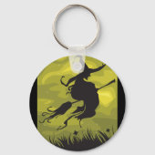 Witch On A Broomstick Keychain Schlüsselanhänger (Vorderseite)