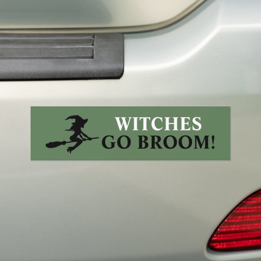 Witch On Broomstick Bumper Sticker Autoaufkleber (Auf Auto)