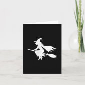 Witch On Broomstick Halloween Subtle Minimal Funny Karte (Vorderseite)