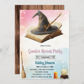 Witch or Wizard gender reveal invitation Einladung (Vorne/Hinten)