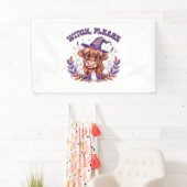 Witch Please Highland Cow Halloween Banner (Insitu)