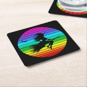 WITCH RAINBOW HALLOWEEN RECHTECKIGER PAPPUNTERSETZER (angewinkelt)