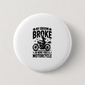 Witch Riding Motorcycle Halloween Button (Vorderseite)