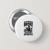 Witch Riding Motorcycle Halloween Button (Vorne & Hinten)