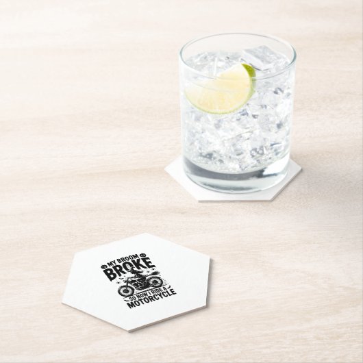 Witch Riding Motorcycle Halloween Untersetzer (Vor Ort)