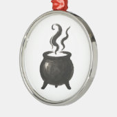Witch’s Brew – Minimalist Halloween Cauldron on Ornament Aus Metall (Links)
