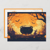 Witch’s Cauldron in the Pumpkin Field Postkarte (Vorne/Hinten)