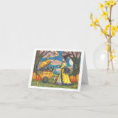 WITCH, SCHWARZE CAT-ABY-BUGGY, NOTE-KARTENLÖSCHUNG KARTE (Gelbe Blume)