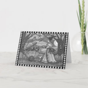 WITCH, SCHWARZE KATZE-BUGGY, Grußkartenleere Karte