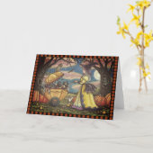 WITCH, SCHWARZE KATZE-BUGGY, Grußkartenleere Karte (Gelbe Blume)