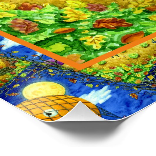 WITCH, SCHWARZE KATZE IN HOT AIR BALLOON FOLART SP POSTER (Ecke)