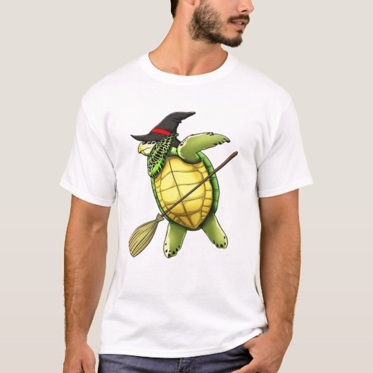 Witch Sea Turtle Dab Funny Halloween Horror Scary  T-Shirt (Vorderseite)