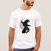 Witch Silhouette with Crescent Moon T-Shirt (Vorderseite)