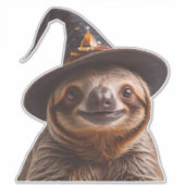 Witch Sloth Halloween trick or treat spooky pumpki Aufkleber (Vorderseite)