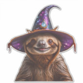 Witch Sloth Halloween trick or treat spooky pumpki Aufkleber (Vorderseite)