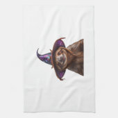 Witch Sloth Halloween trick or treat spooky pumpki Geschirrtuch (Vertikal)