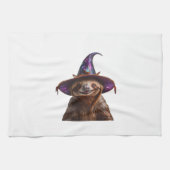 Witch Sloth Halloween trick or treat spooky pumpki Geschirrtuch (Horizontal)