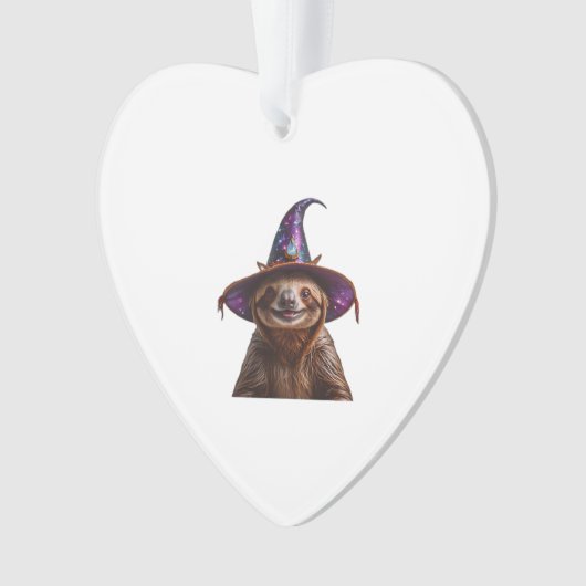 Witch Sloth Halloween trick or treat spooky pumpki Ornament (Vorderseite)