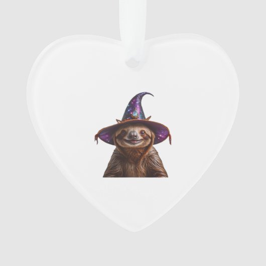 Witch Sloth Halloween trick or treat spooky pumpki Ornament (Vorderseite)
