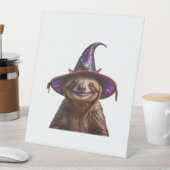 Witch Sloth Halloween trick or treat spooky pumpki Sockelschild (In Situ)