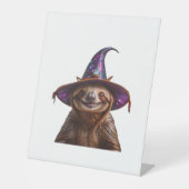 Witch Sloth Halloween trick or treat spooky pumpki Sockelschild (Vorderseite)