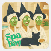 Witch Spa Day Funny Humor Quadratischer Aufkleber (Vorderseite)