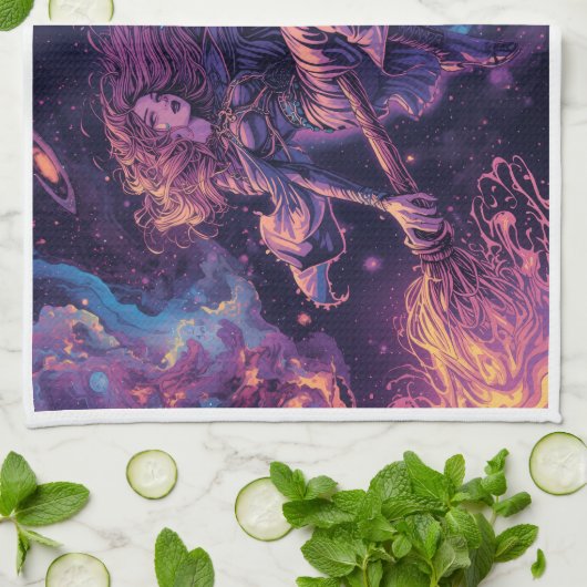 Witch tea towel geschirrtuch (Gefaltet)