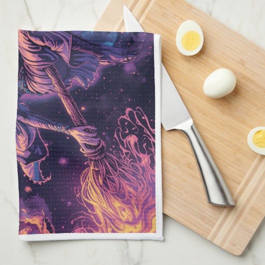 Witch tea towel geschirrtuch (Viertel Falte)