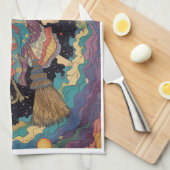 Witch tea towel geschirrtuch (Viertel Falte)
