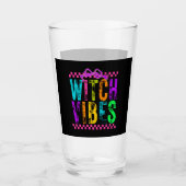 Witch Vibes Halloween Neon Checkered Bow Glas (Vorderseite)