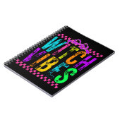 Witch Vibes Halloween Neon Checkered Bow Notizblock (Linke Seite)