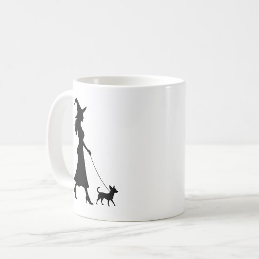 Witch Walking Chihuahua  Kaffeetasse (Vorderseite Links)