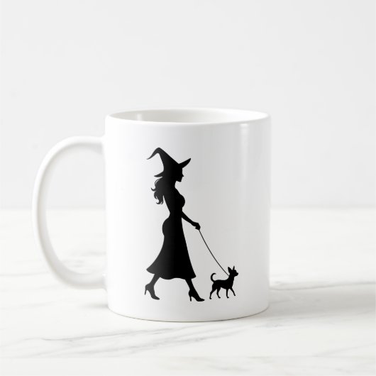 Witch Walking Chihuahua  Kaffeetasse (Links)