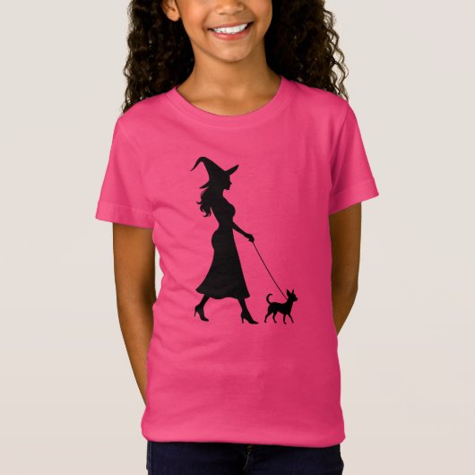 Witch Walking Chihuahua T-Shirt (Vorderseite)