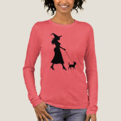 Witch Walking Chihuahua Tri-Blend Shirt (Vorderseite)