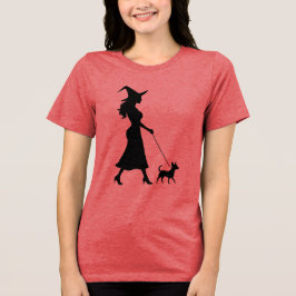 Witch Walking Chihuahua  Tri-Blend Shirt