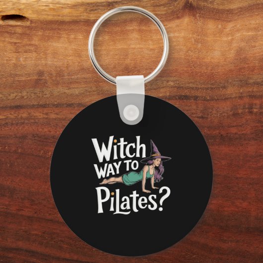 Witch Way To Lates Funny Halloween Lates Yoga Refo Schlüsselanhänger (Vorderseite)