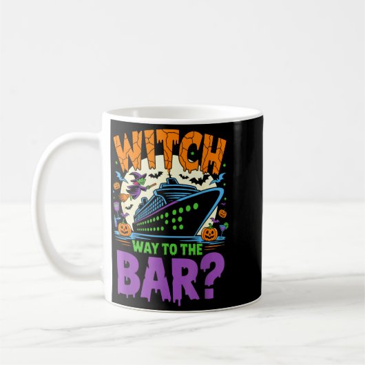 Witch Way To The Bar Funny Halloween Cruise  Kaffeetasse (Links)