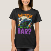 Witch Way To The Bar Funny Halloween Cruise T-Shirt (Vorderseite)