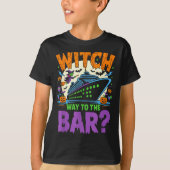 Witch Way To The Bar Funny Halloween Cruise T-Shirt (Vorderseite)