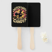 Witch Way to the Candy Halloween T-shirt Fächer (Vorne und Hinten)