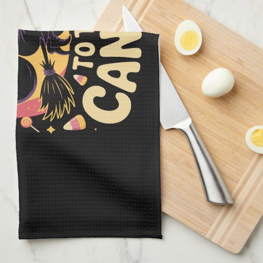 Witch Way to the Candy Halloween T-shirt Geschirrtuch (Viertel Falte)