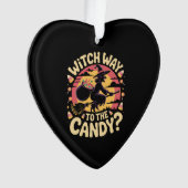 Witch Way to the Candy Halloween T-shirt Ornament (Vorderseite)